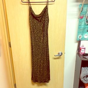 Ankle length cheetah print dress